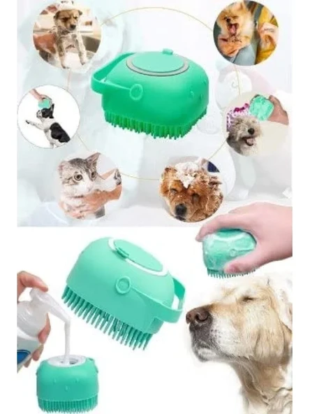 Hazneli Kedi ve Köpek Yıkama Fırçası (Silikon) ürün görseli 1