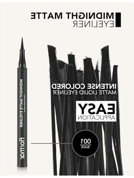 Midnight Matte Siyah Eyeliner - Likit Formül - Resim 3