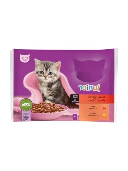 Sığırlı ve Tavuklu Yavru Kedi Konservesi – 4 Adet 85 Gr ürün görseli 1