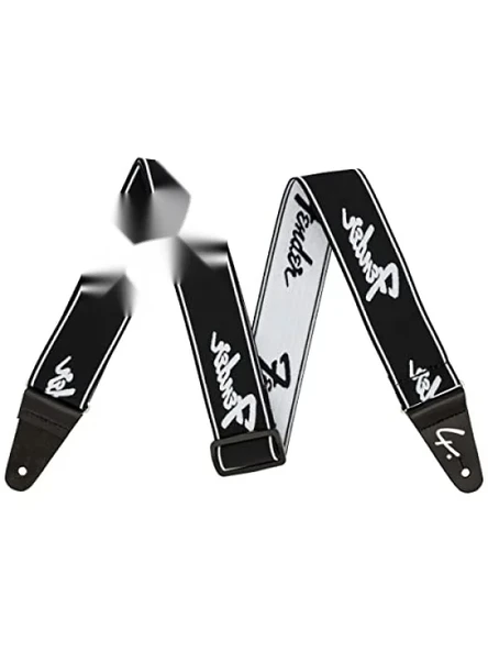 Şık Siyah/Beyaz Gitar Askısı, 5,1 cm ürün görseli 1