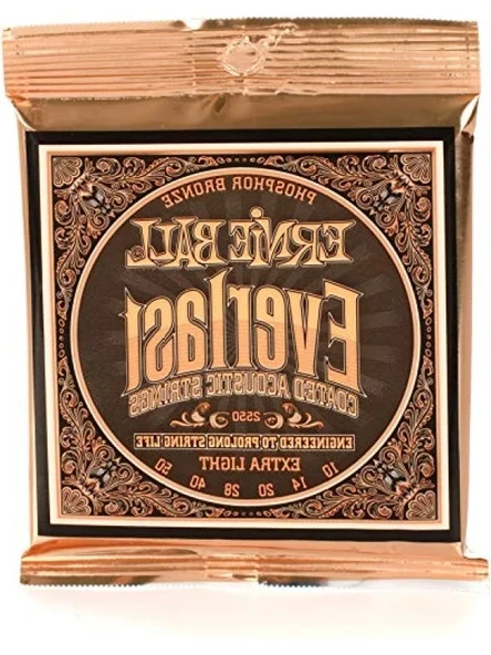 Ekstra Hafif Kaplamalı Fosfor Bronz Akustik Gitar Telleri (10-50) ürün görseli 1