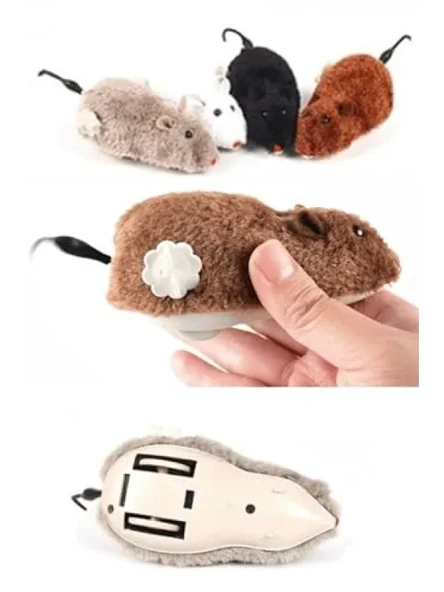 Kurmalı Peluş Fare Kedi Oyuncağı - Renkli ürün görseli 1