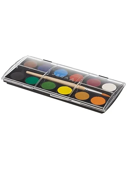 12 Renkli Suluboya Seti, 24 mm Tablet, Fırça Dahil ürün görseli 1
