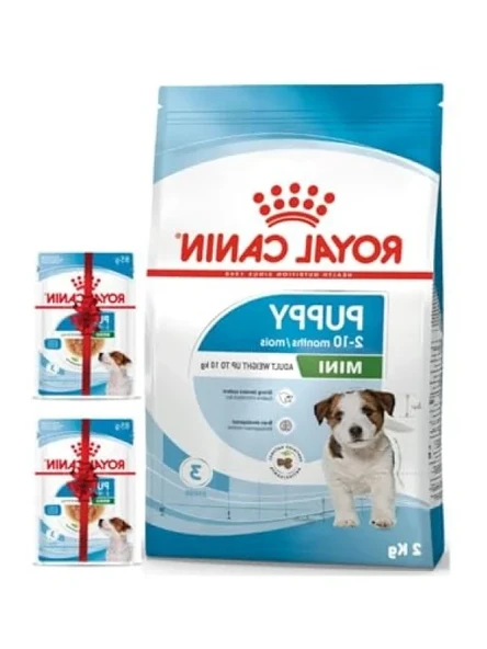Küçük Irk Yavru Köpekler İçin 2 Kg Kuru Mama + 2 Adet 85 Gr Yaş Mama Hediye ürün görseli 1