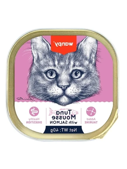 Alüminyum Tray Yaş Mama, 40g 6'lı, Ton Balıklı ve Somonlu ürün görseli 1