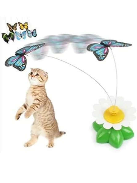 Hareketli Kedi Oyuncağı, Pille Çalışan Dönen Kelebek ürün görseli 1