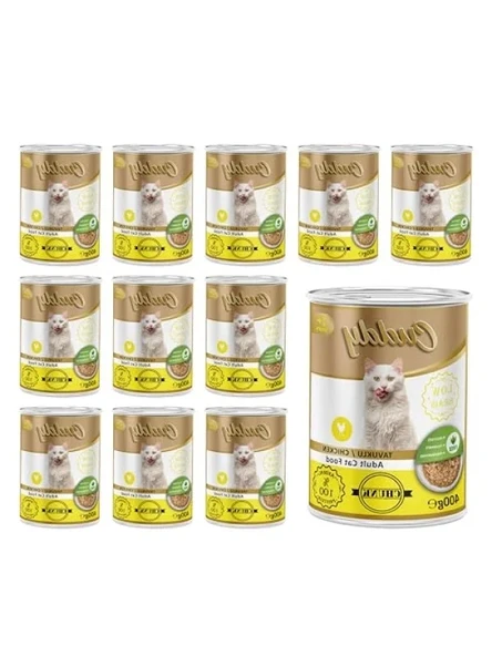 Tavuklu ve Jöleli Yetişkin Kedi Konserve Maması - 400 Gr x 12 Adet ürün görseli 1