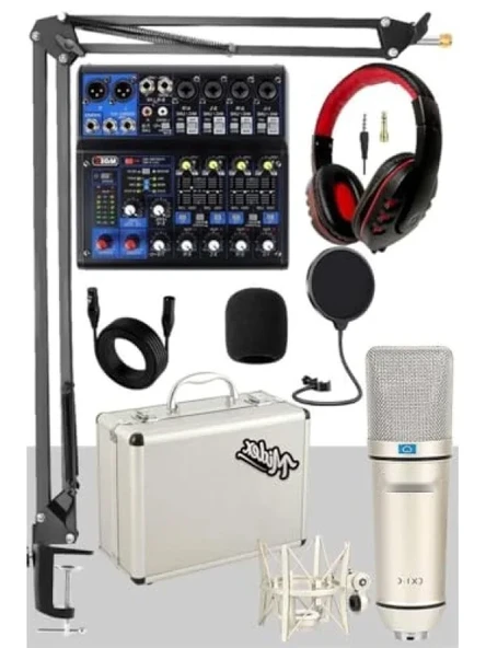 Yüksek Kaliteli Stüdyo Kayıt Ekipmanı Seti - Mikrofon ve Mixer ürün görseli 1