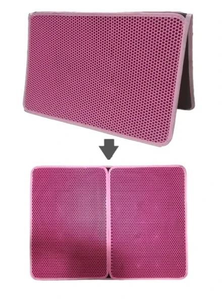 Elekli Kedi Tuvalet Önü Paspası, 82x60 cm (Pembe) ürün görseli 1