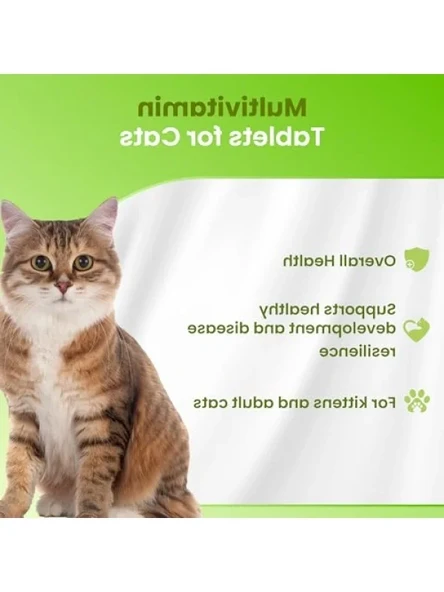 Multivitamin Tablet, Kediler için 150 Tablet - Resim 2