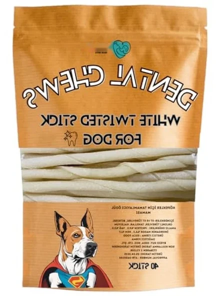 Beyaz Burgu Çubuk Köpek Ödül ve Çiğneme Kemiği - 40 Adet Maxi Paket ürün görseli 1