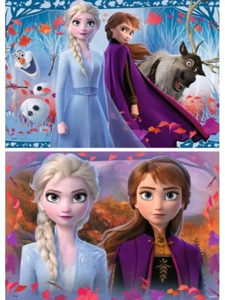 Disney Frozen Temalı 2x12 Parça Puzzle Seti - Resim 2