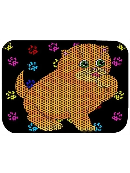 Desenli Elekli Kedi Tuvalet Önü Paspası - 60 x 45 cm ürün görseli 1
