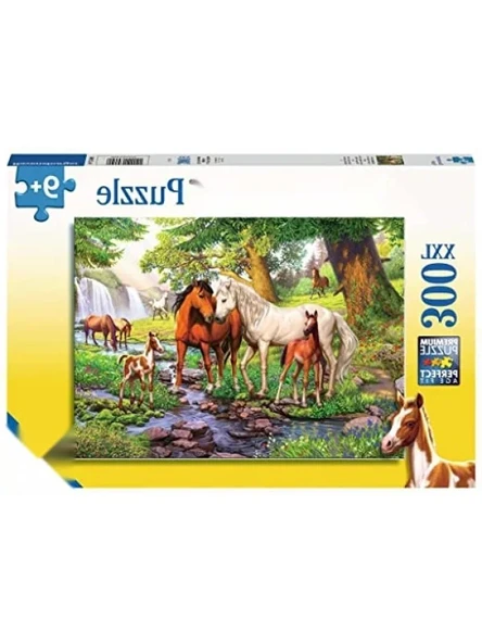 300 Parça Nehirde Atlar Temalı Puzzle ürün görseli 1
