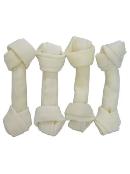 Doğal Beyaz Düğümlü Deri Kemik 4'lü Set (5-5,5”) - Diş Sağlığına Destek ürün görseli 1