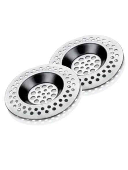2'li Pratik Lavabo Süzgeci Seti, Metalik, 8 cm ürün görseli 1