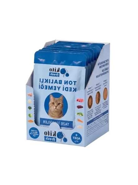 %100 Taze Ton Balıklı Kedi Yemeği, 80 g x 8 Adet ürün görseli 1