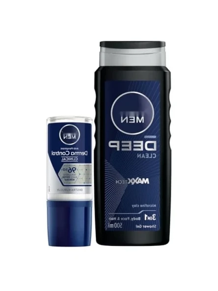 Erkekler için Derin Temizleme Duş Jeli ve Roll-on Deodorant Seti ürün görseli 1