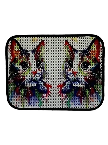 Elekli Desenli Kedi Tuvalet Önü Paspası, 60 x 45 cm ürün görseli 1