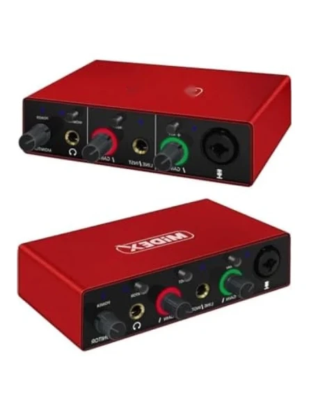 2 Giriş 2 Çıkış USB Stüdyo Ses Kartı - Resim 2