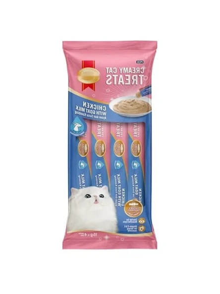 Kedi Ödülü Krema - Tavuk ve Keçi Sütü Aromalı (4 x 15 Gr) ürün görseli 1