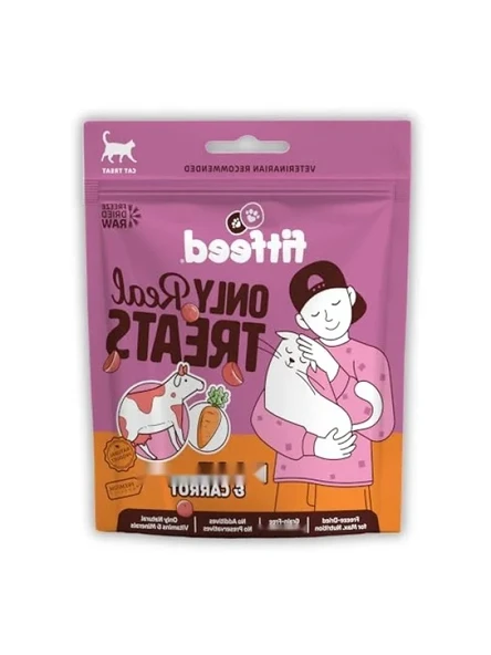 Freeze-Dried Çiğ Dana Ciğer ve Havuç Kedi Ödül Maması 40 g ürün görseli 1