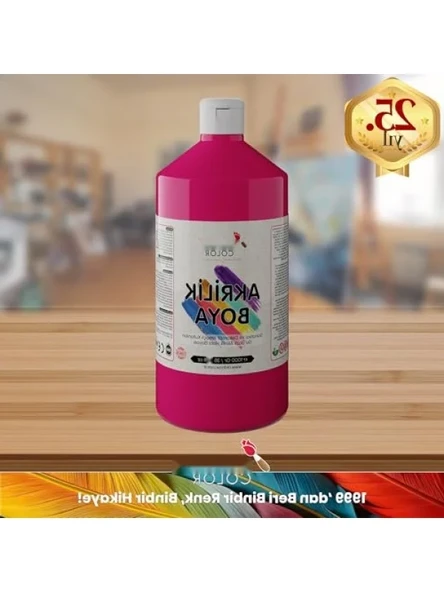 Fuşya Akrilik Boya, 1000 gr - Resim 2