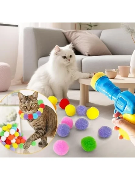 Peluş Top Atan İnteraktif Kedi Oyuncak Seti - Resim 2