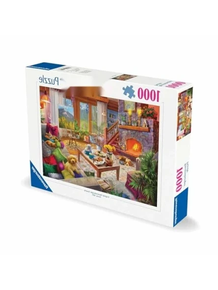 1000 Parça Huzurlu Oturma Odası Puzzle - Yetişkinler İçin Rahatlama Aktivitesi ürün görseli 1