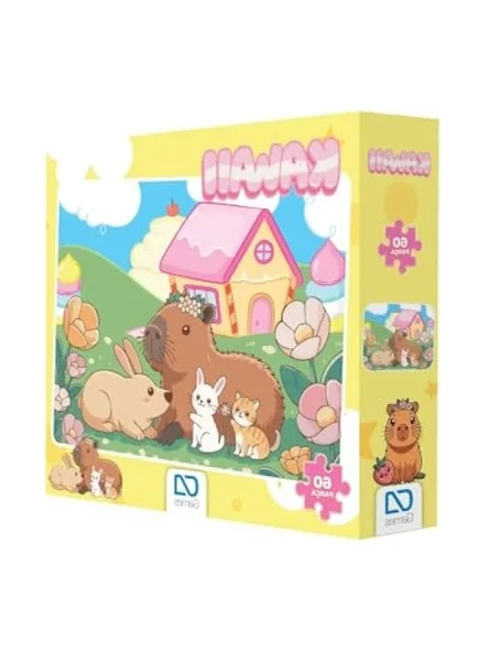 Kawaii Desenli 60 Parça Çocuk Puzzle Yapboz ürün görseli 1