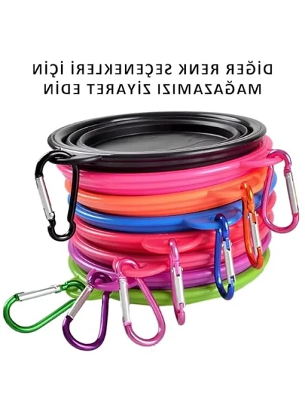 Katlanabilir Silikon Mama ve Su Kabı - 350 ml - Resim 3