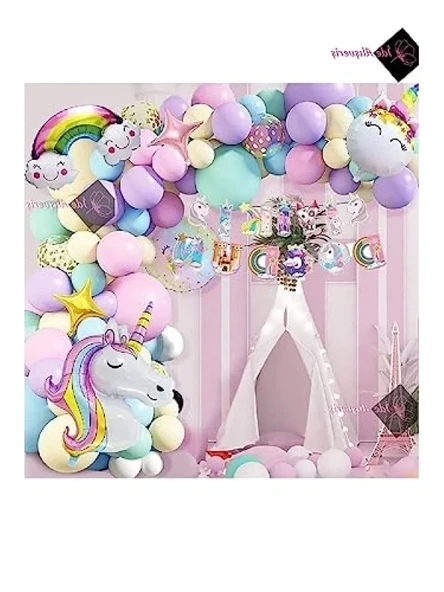 Unicorn Temalı İyi Ki Doğdun Parti Kutlama Seti ürün görseli 1