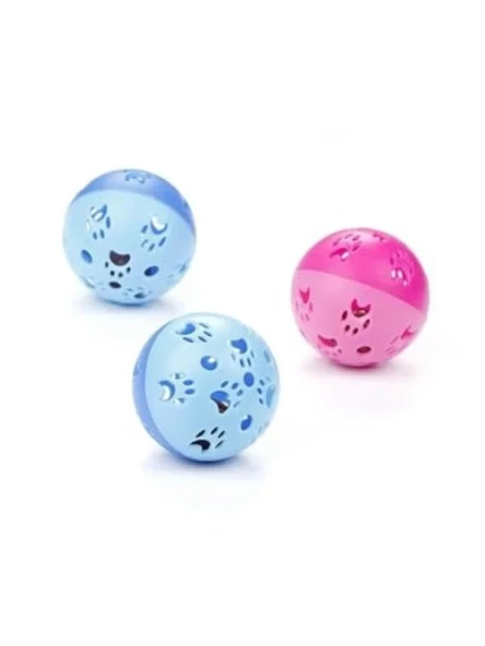 5cm Çapında Pati Desenli Kedi Oyun Topu - 2'li Set ürün görseli 1