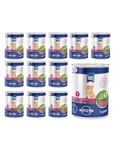 Yavru Kedi Tavuklu Pate Yaş Mama 400 Gr x 12 Adet ürün görseli 1