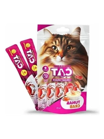 Yengeç Aromalı Sıvı Kedi Ödülü 5x15 gr ürün görseli 1