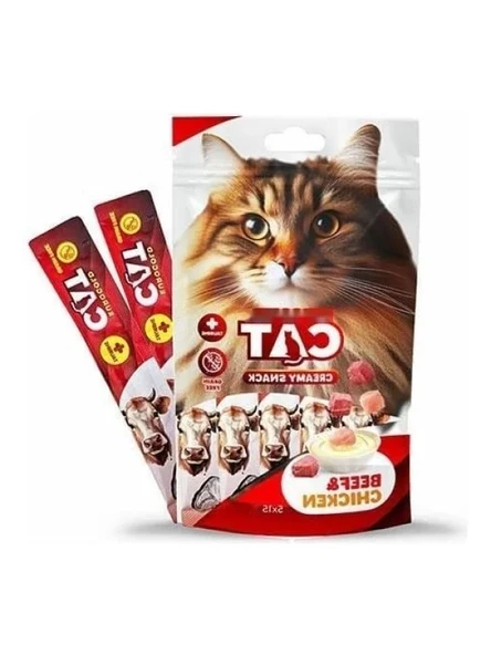 5x15 Gr Kedi Sıvı Ödülü - Dana ve Tavuk Etli ürün görseli 1