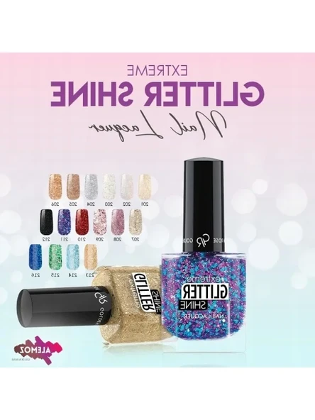 Uzun Ömürlü Glitter Shine Oje, No: 202 - Resim 2