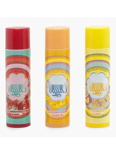 3'lü Karpuz, Şeftali ve Limon Aromalı Dudak Bakım Kremi 4gr ürün görseli 1