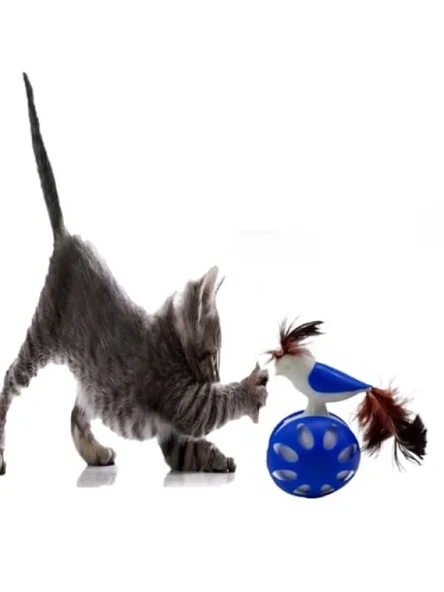 Tekerlekli Hacıyatmaz Kedi Oyuncağı (Mavi) ürün görseli 1