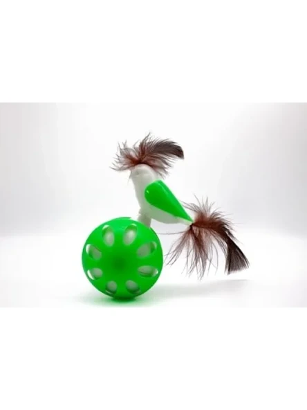 Tekerlekli Kuş ve Kedi Oyuncağı (Yeşil) ürün görseli 1