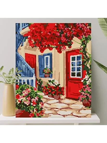 Numaralandırılmış Sayılarla Boyama Tuval Seti (40x50 CM) - Kırmızı Kapı Tasarımı ürün görseli 1