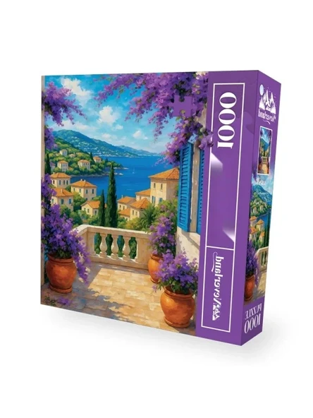 1000 Parça Begonvilli Deniz Manzarası Puzzle ürün görseli 1