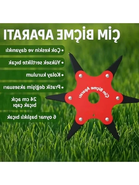 6 Bıçaklı Ergonomik Çim Biçme Aparatı - Resim 2