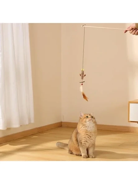Catnipli Kedi Oyuncağı Olta (Brown) - Resim 3