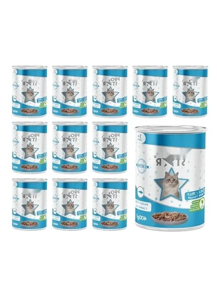 Jöleli Balıklı Kedi Konserve Mama - 400 Gr x 12 Adet ürün görseli 1