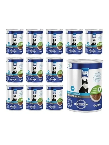 12 Adet 400 Gr Balıklı ve Jöleli Yetişkin Kedi Konserve Maması ürün görseli 1
