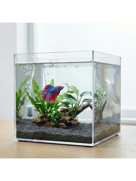 20x20x20 cm Kristal Nano Akvaryum - Karides ve Balık İçin ürün görseli 1