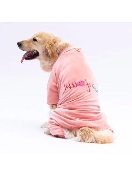 Rose Bonjour Kadife Orta-Büyük Irk Köpek Tulumu (4XL) ürün görseli 1