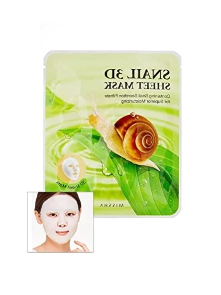 Salyangoz Salgısı İçeren Nemlendirici 3D Yaprak Maske ürün görseli 1