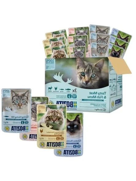 Balık ve Etli Soslu Atıştırmalık Kutusu, 12 x 85 g ürün görseli 1
